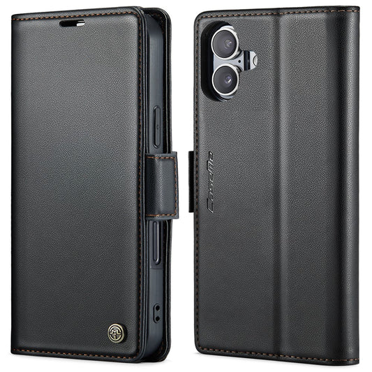 iPhone 16 Plus Glänzende Wallet-Hülle – RFID-Schutz & Ständer