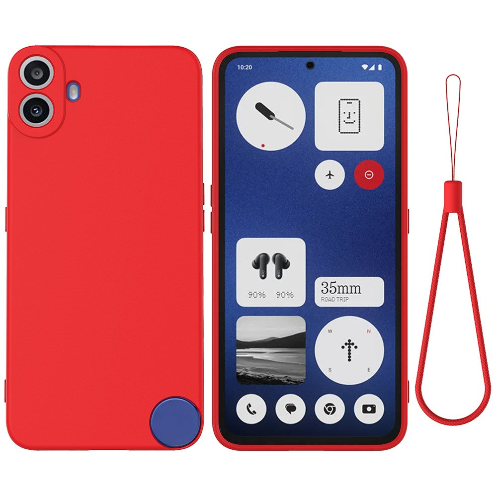 For Nothing CMF Phone 1 Case Liquid Silicone Anti-Scratch Phone Cover with Hand Strap