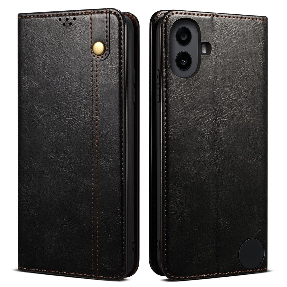 For Nothing CMF Phone 1 Case Crazy Horse Texture Waxy Leather Wallet Stand Cover