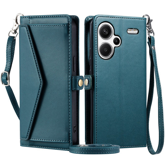 Xiaomi Redmi Note 13 Pro+ 5G Handyhülle – Ledertasche, Brieftaschenständer, mit Riemen