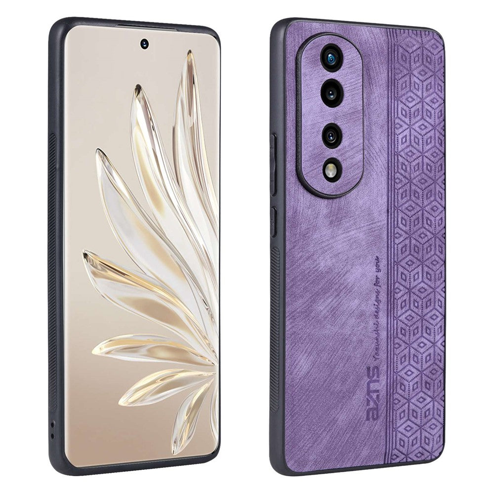 AZNS Anti-scratch Slim Cell Phone Case for Honor 70 5G, Imprinted Pattern PU Leather Coated TPU Back Cover