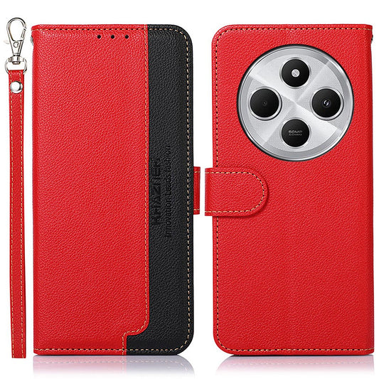 KHAZNEH For Xiaomi Poco C75 4G / Redmi 14R 5G / 14C 4G Case RFID Blocking Wallet Litchi Texture PU Leather Phone Cover