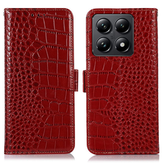 Xiaomi 14T Pro Handyhülle – mit Krokodilstruktur, echtes Rindsleder