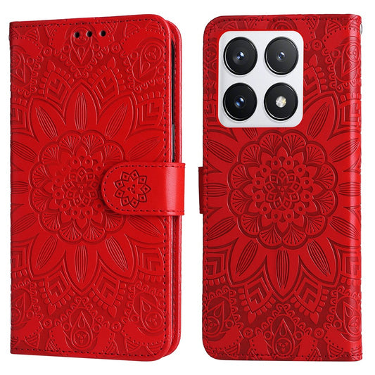 Xiaomi 14T Pro Handyhülle – mit Sonnenblumen-Aufdruck, Leder-Geldbörsen