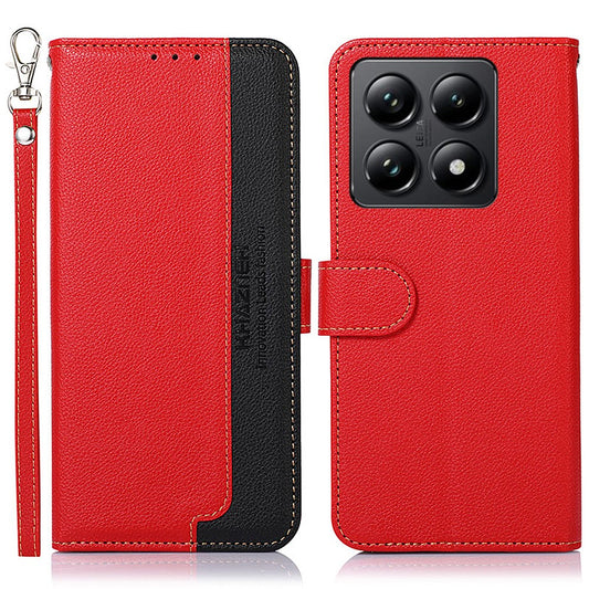 Xiaomi 14T Handyhülle – KHAZNEH RFID-blockierende Brieftasche Litschi-Textur PU-Leder
