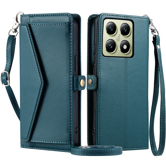 Xiaomi 14T Handyhülle – Ledertasche, Brieftaschenständer, mit Riemen