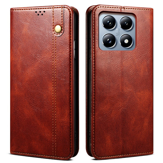 Xiaomi 14T Pro Wallet-Handyhülle – Crazy Horse Textur Waxy Leder Standfunktion