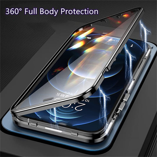 iPhone 16 Pro Anti-Spy Magnet-Hülle mit Metallrahmen