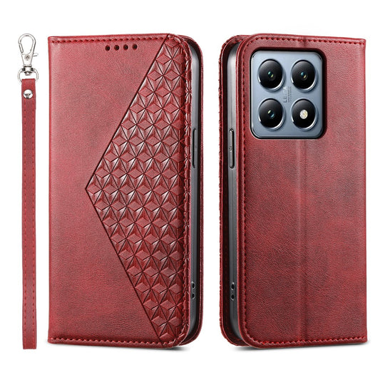 Xiaomi 14T Pro Handyhülle – aus PU-Leder mit Kalbsstruktur und Geldbörse