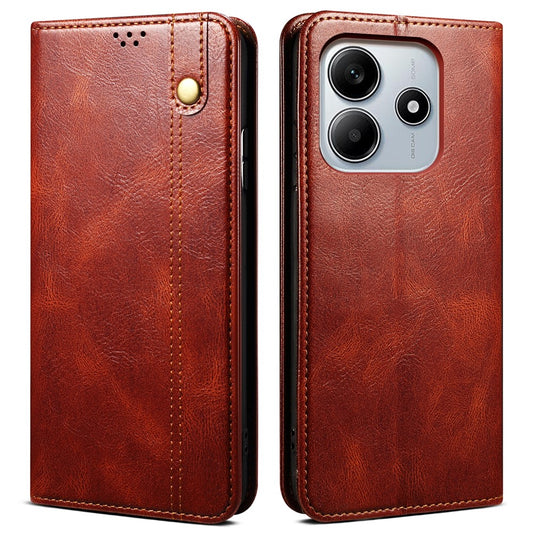 Xiaomi Redmi Note 14 5G Wallet-Handyhülle – Crazy Horse Textur Waxy Leder Standfunktion