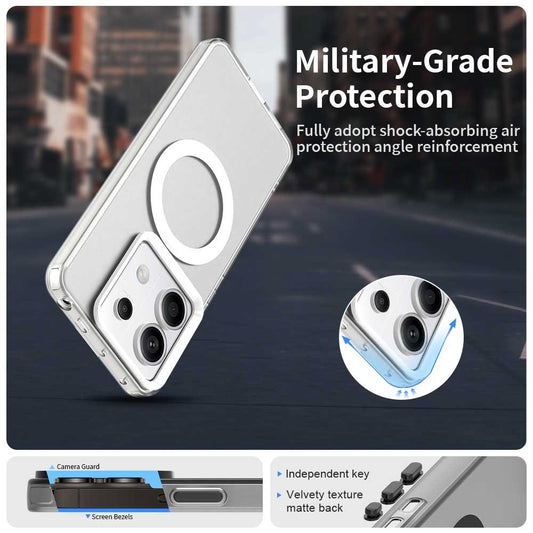 For Xiaomi Redmi Note 13 Pro 5G / Poco X6 5G Magnetic Case PC+TPU+PET Anti-Drop Phone Cover