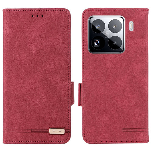Xiaomi 15 Wallet-Handyhülle – Leder Flip mit Hardware-Dekor