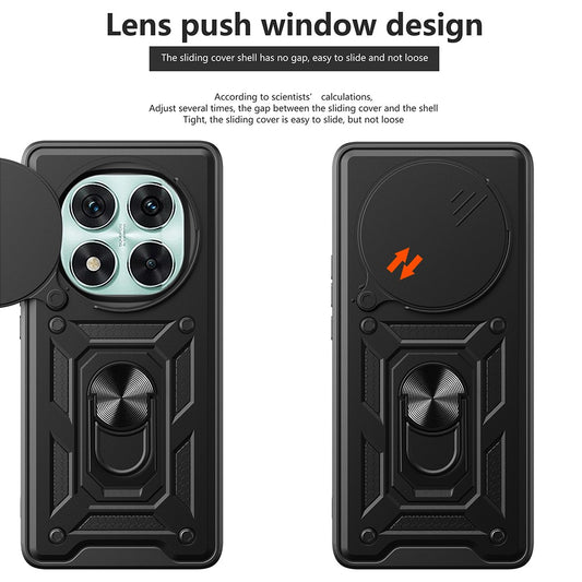 Xiaomi Redmi Note 14 Pro 5G / Xiaomi Poco X7 5G Handyhülle – Poco X7 5G- mit verschiebbarem Kameradeckel, PC + TPU-Kickstand
