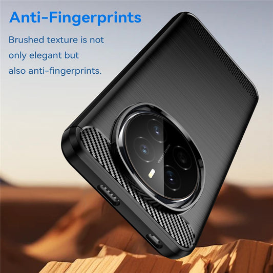 Honor Magic7 5G Handyhülle – Gehäuse aus gebürsteter Kohlefaser-Textur, Anti-Fingerabdruck-Telefon-Rückseite