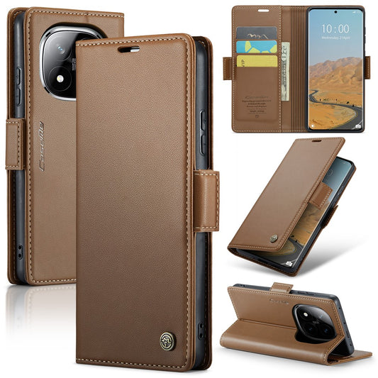 Xiaomi Redmi Note 14 Pro 5G / Xiaomi Redmi Note 14 Pro+ 5G / Xiaomi Poco X7 5G Handyhülle – CASEME 14 Pro 5G / Poco X7 5G Lederhülle 023 RFID-blockierende 3-Karten-Slot