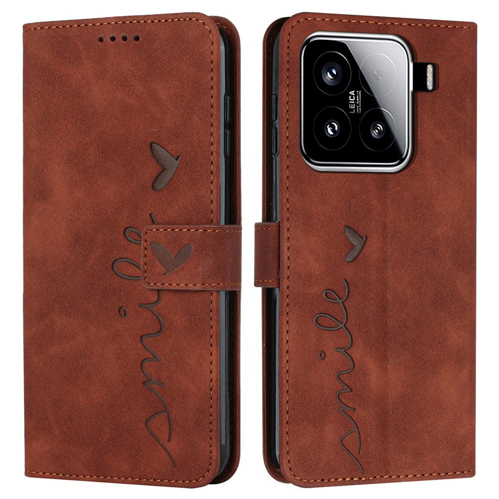 For Xiaomi 15 Case Viewing Stand PU Leather Phone Cover Imprinted Pattern