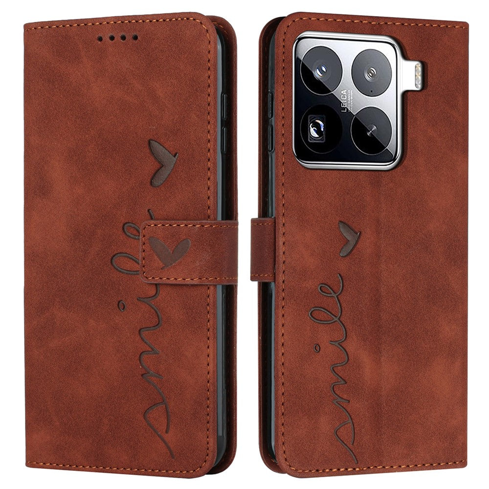 For Xiaomi 15 Pro Case Viewing Stand PU Leather Phone Cover Imprinted Pattern