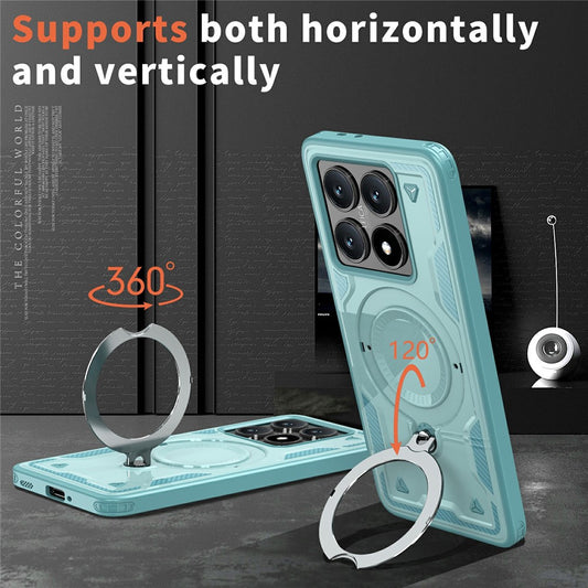 Xiaomi 14T Pro Handyhülle – Magnetische , militärischer Schutz, PC + TPU-Kickstand