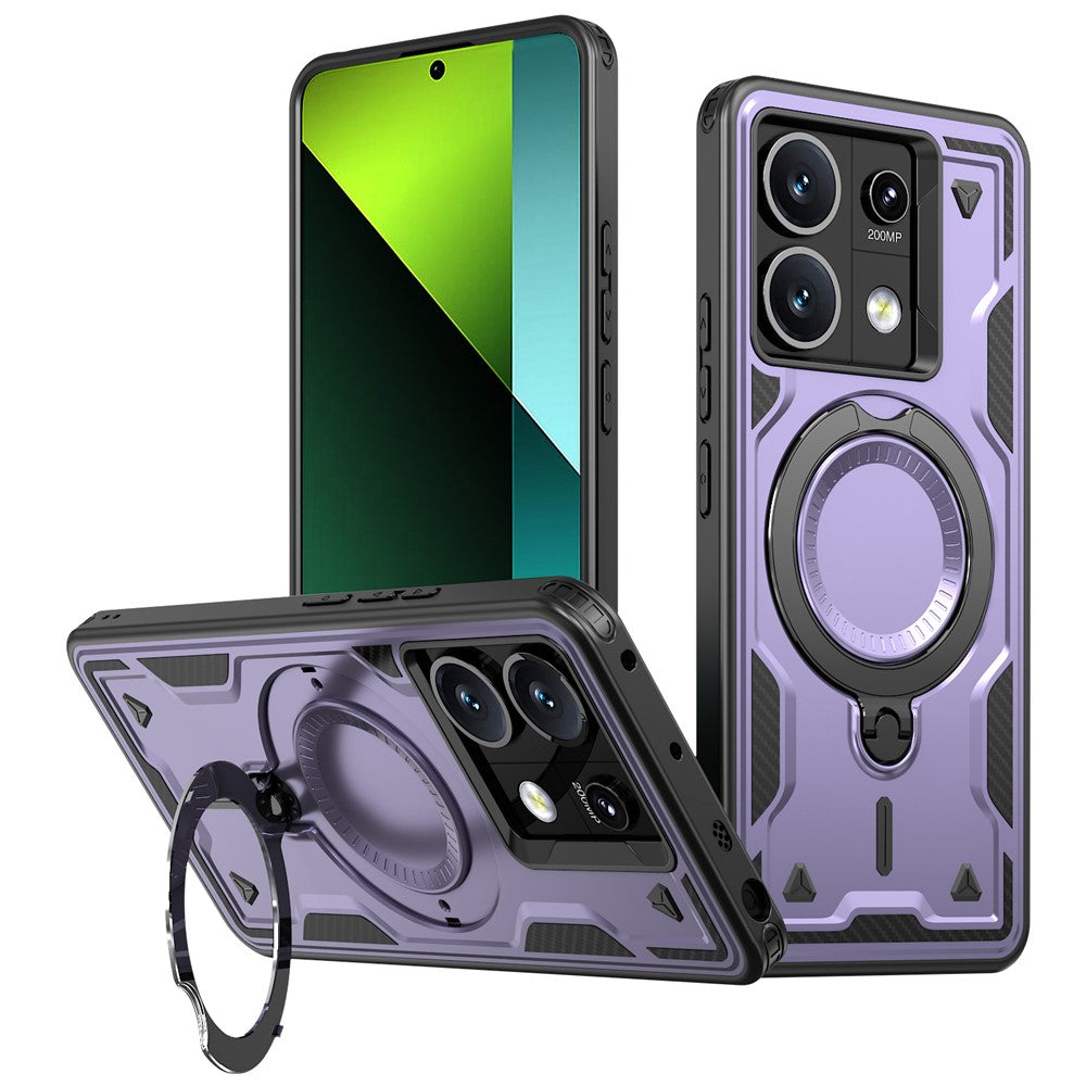 For Xiaomi Poco X6 5G / Redmi Note 13 Pro 5G Magnetic Case Military Protection PC+TPU Kickstand Phone Cover