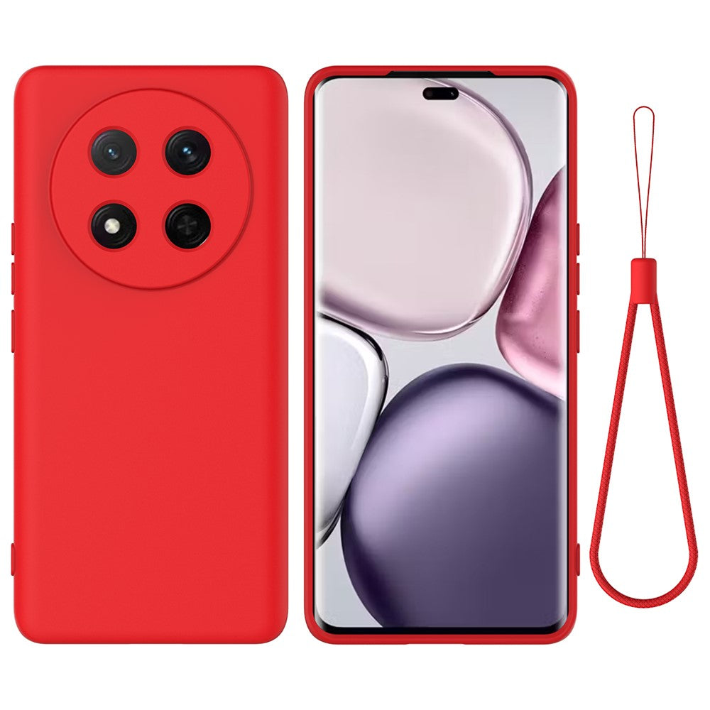 For Honor Magic7 Lite 5G / X9c 5G / X60 Pro 5G Case Liquid Silicone Phone Back Cover with Hand Strap