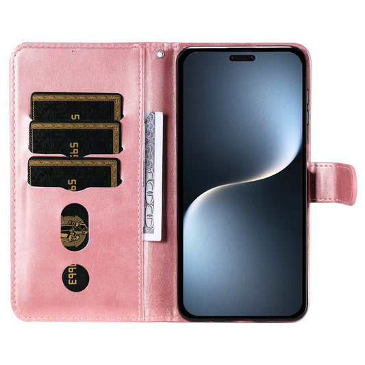 Honor Magic7 Pro 5G Handyhülle – mit Reißverschluss, Brieftasche aus Kalbsleder, PU-Leder