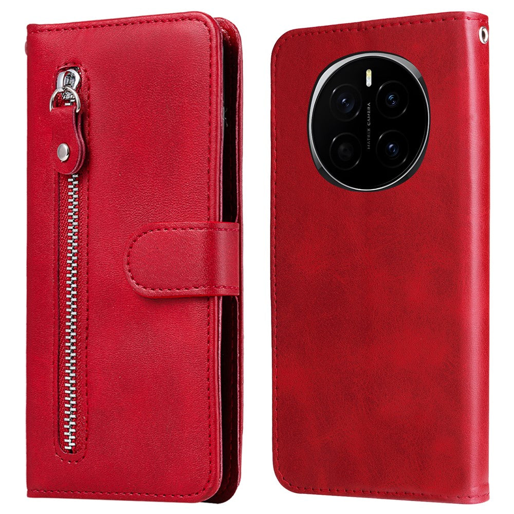 For Honor Magic7 5G Case Zipper Wallet Calf Texture PU Leather Phone Cover
