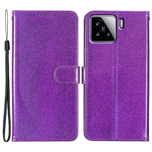Xiaomi 15 Pro Handyhülle – Brieftaschen- aus glitzerndem, kratzfestem Leder mit Ständer