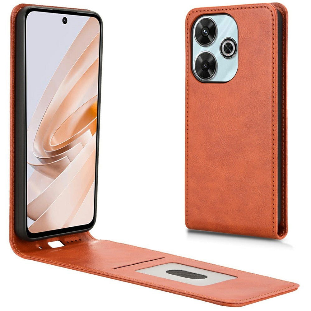 Phone Case For Xiaomi Redmi 13 4G / Note 13R 5G / Poco M6 4G Magnetic Vertical Flip Leather Cover with Card Slot