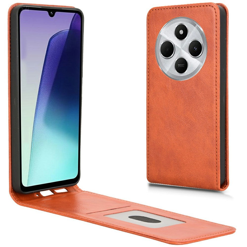 For Xiaomi Redmi 14C 4G / 14R 5G Case with Card Slot Magnetic Vertical Flip Leather Phone Cover