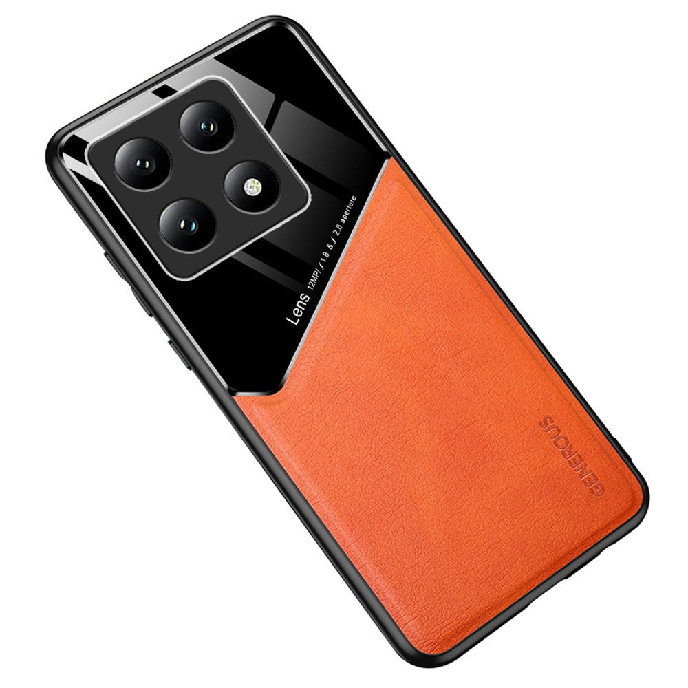 For Xiaomi 14T Case Leather Coated PC+TPU Phone Back Cover