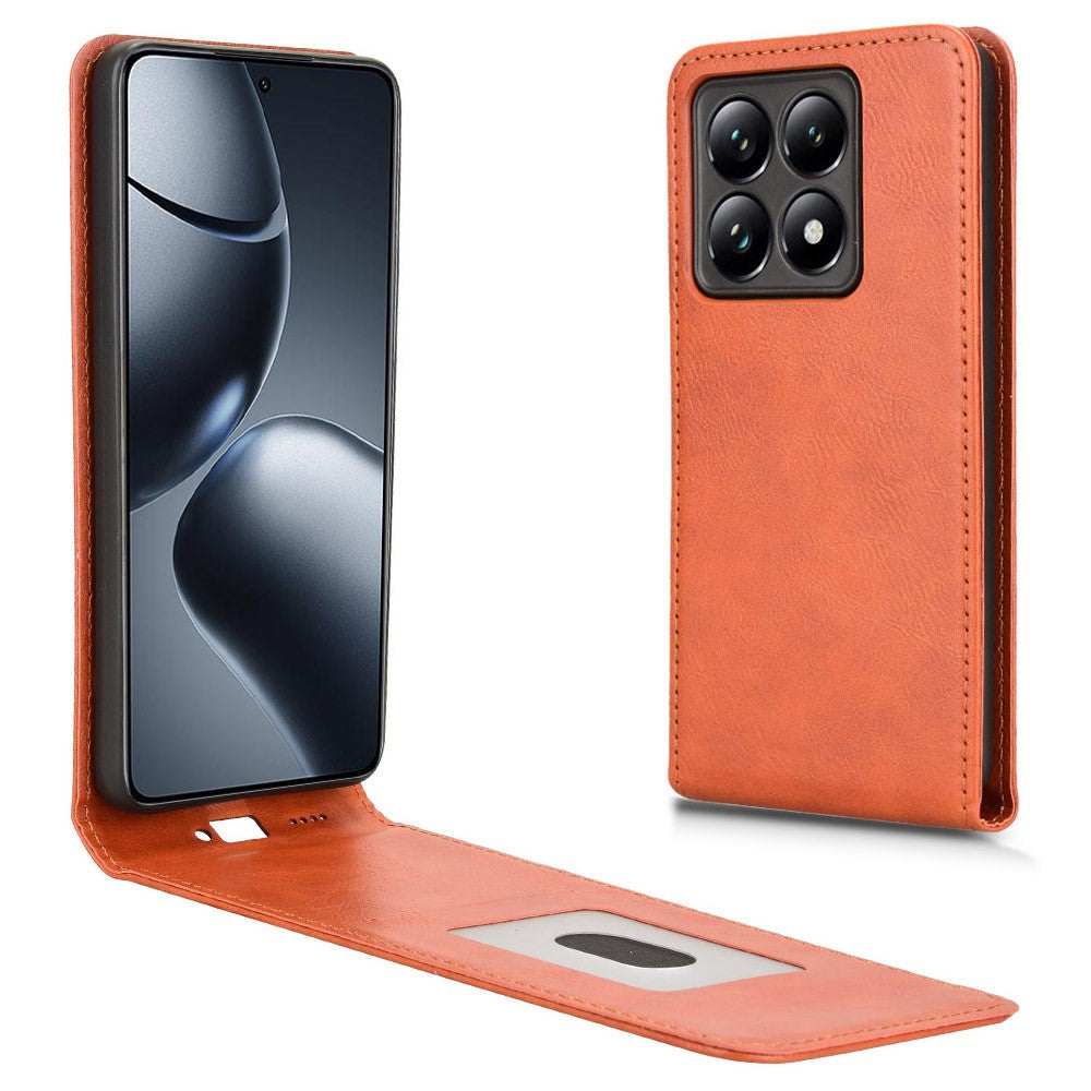 For Xiaomi 14T Pro Case with Card Slot Magnetic Vertical Flip Leather Phone Cover