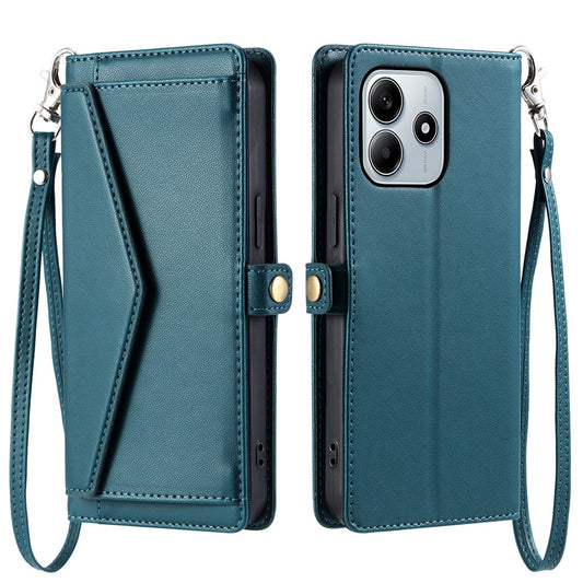 Xiaomi Redmi Note 14 5G Handyhülle – Ledertasche, Brieftaschenständer, mit Riemen