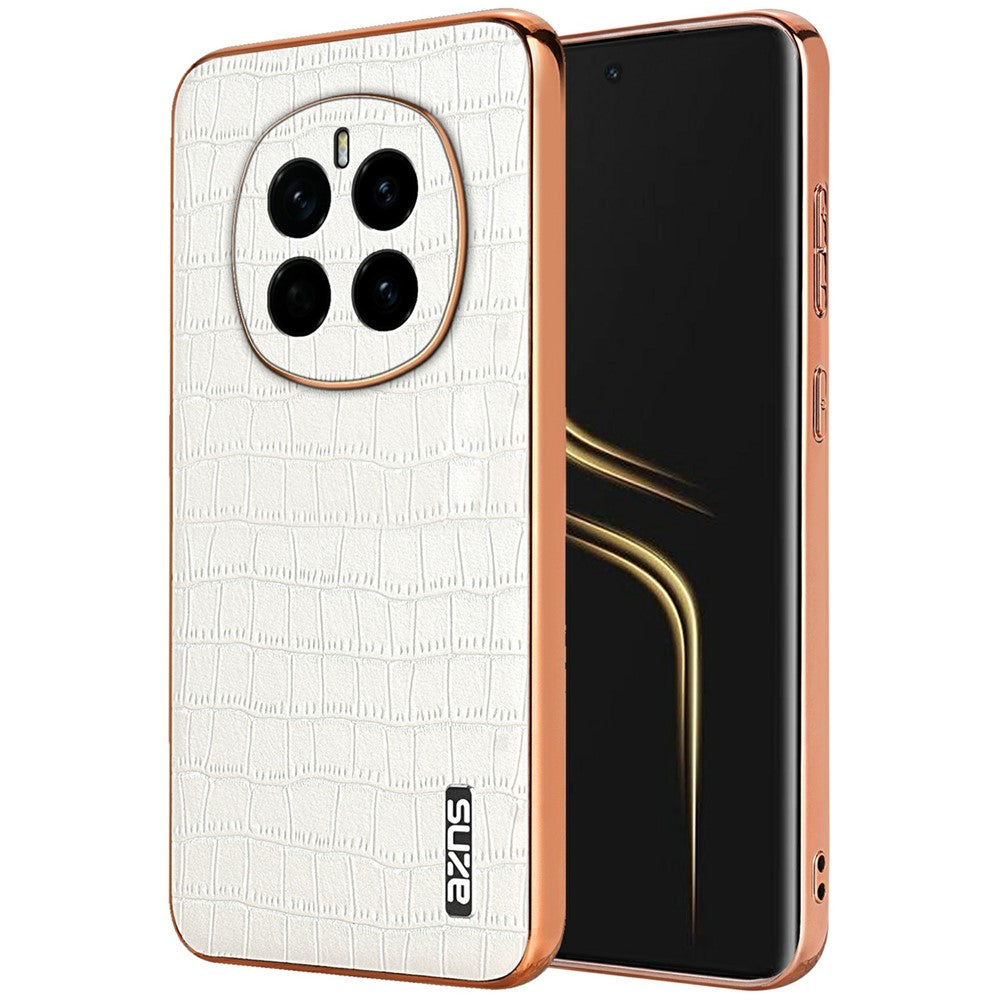 AZNS For Honor Magic7 5G Case Electroplating Crocodile Texture PU + TPU Phone Cover
