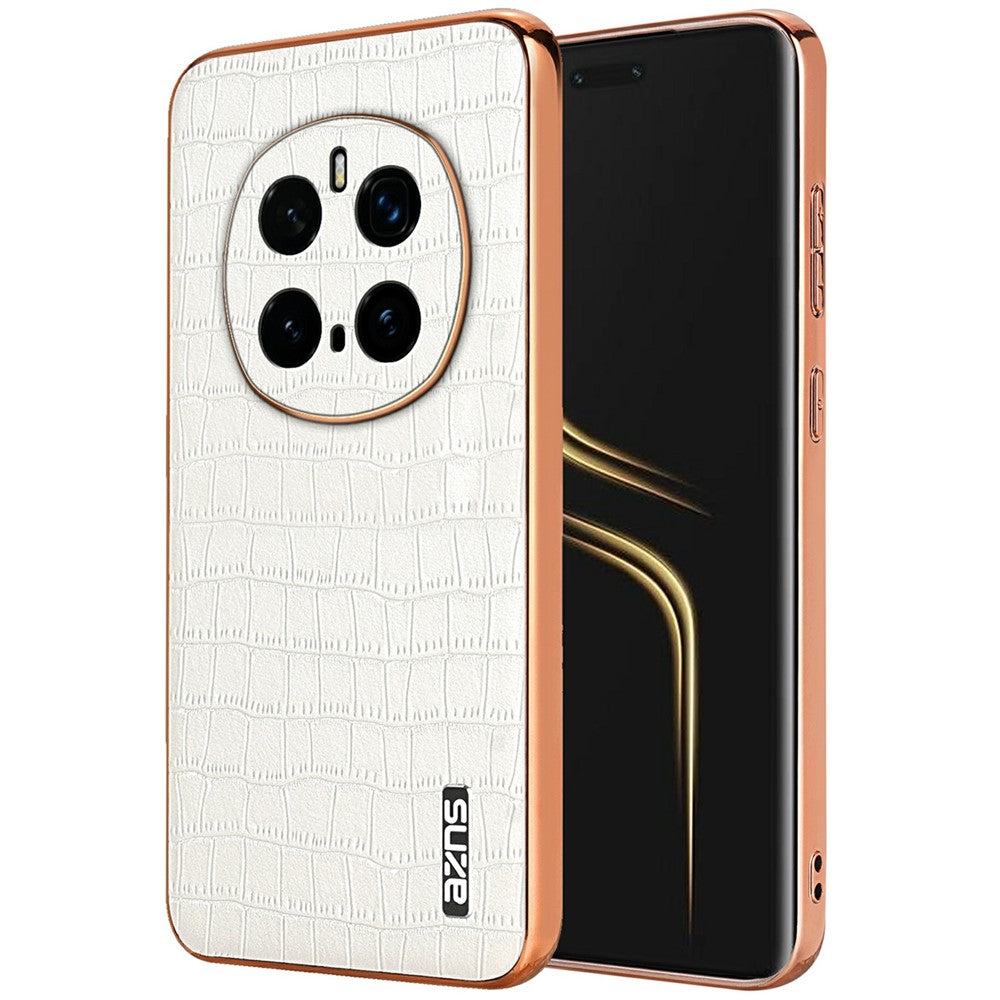 AZNS For Honor Magic7 Pro 5G Case Electroplating Crocodile Texture PU + TPU Phone Cover
