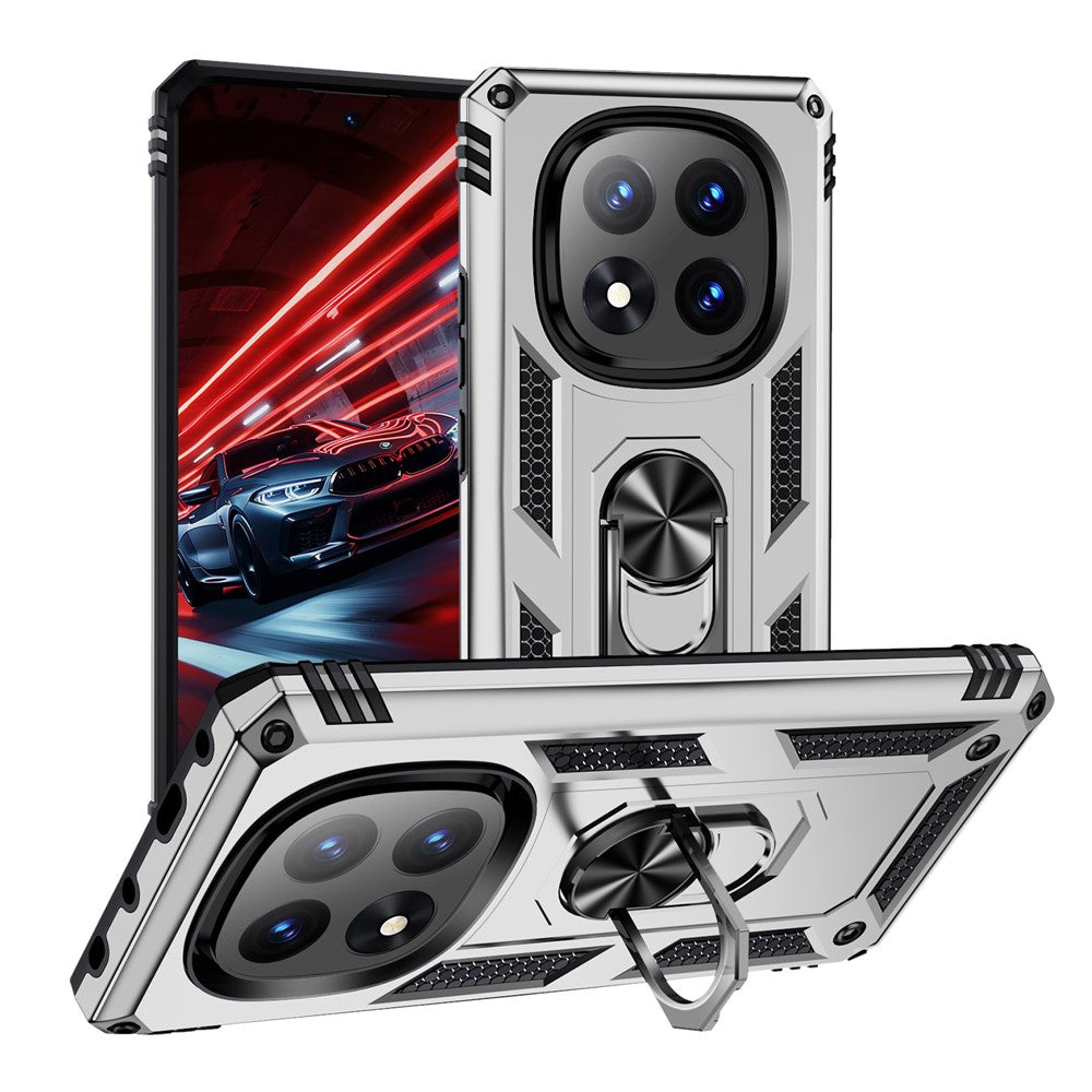For Xiaomi Redmi Note 14 Pro 5G / Poco X7 5G Case PC + TPU Phone Cover with Rotary Ring Kickstand