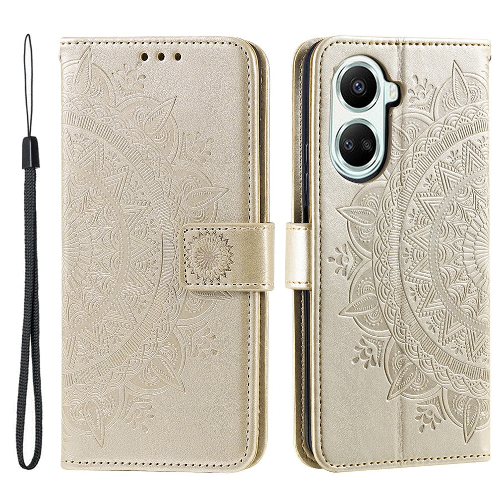 For Xiaomi Poco X7 Pro 5G Stand Case Imprinted Totem PU Leather Wallet Phone Cover
