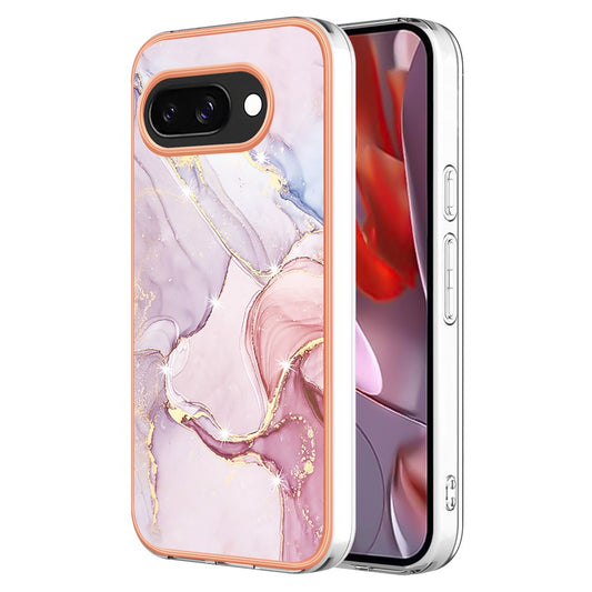 Pixel 9a Schutzhülle – Mit Marmormuster 2,0 mm Galvanik-Rückseite