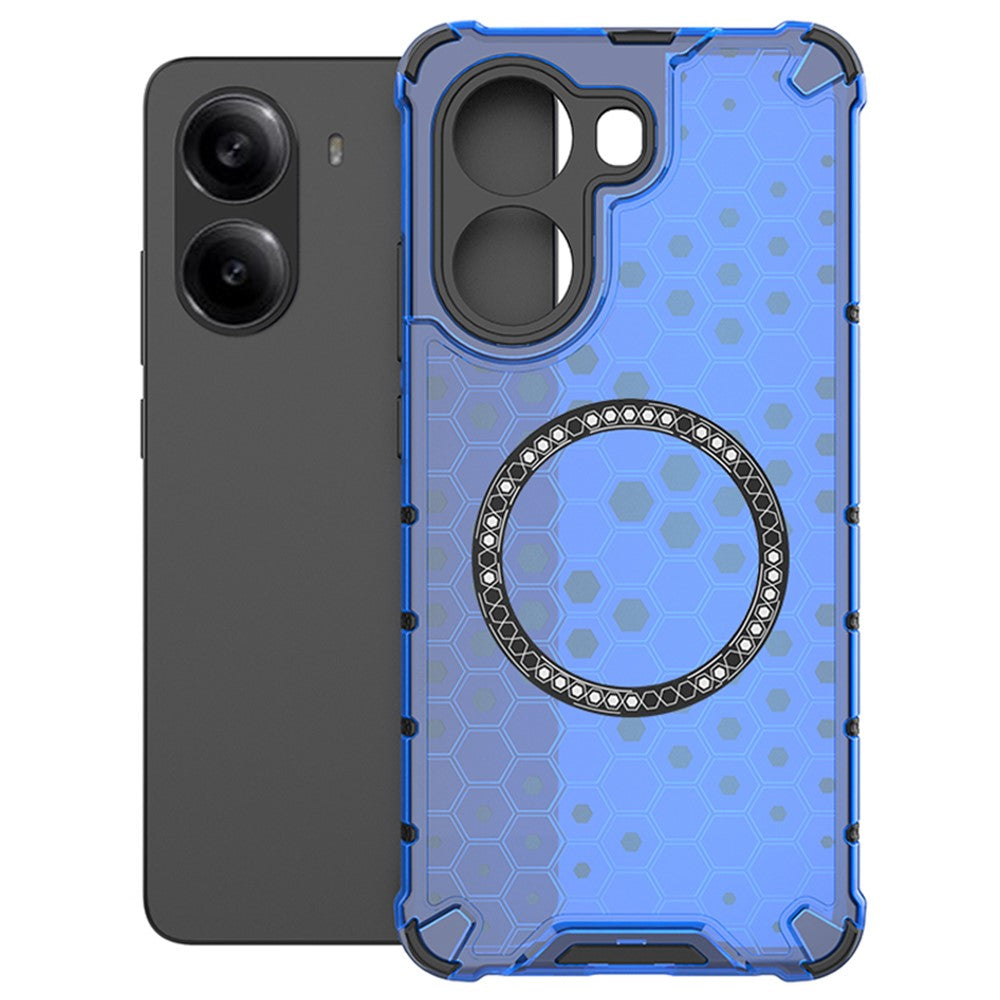 For Xiaomi Poco X7 Pro 5G / Redmi Turbo 4 5G Magnetic Case Honeycomb Design TPU + PC Phone Cover