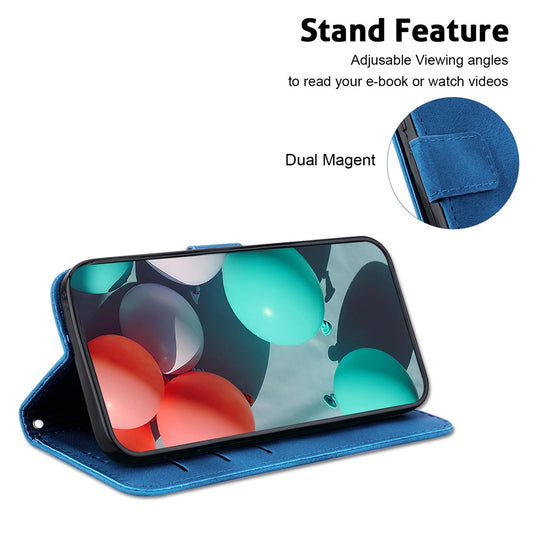 Galaxy S25 Edge Leder-Wallet-Hülle – Mit Prägung & Ständer