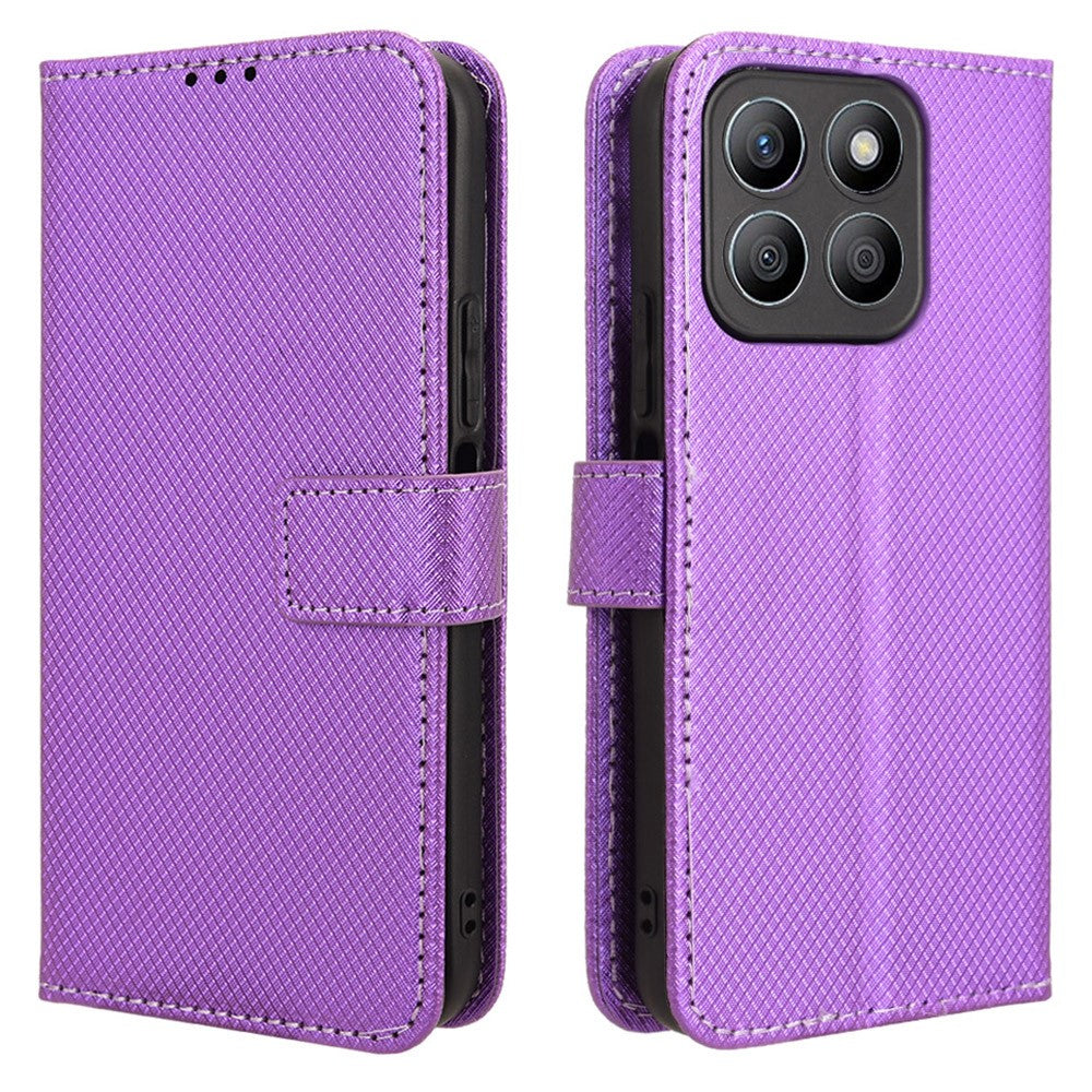 For Honor X8c 4G Case PU Leather Diamond Texture Wallet Phone Cover