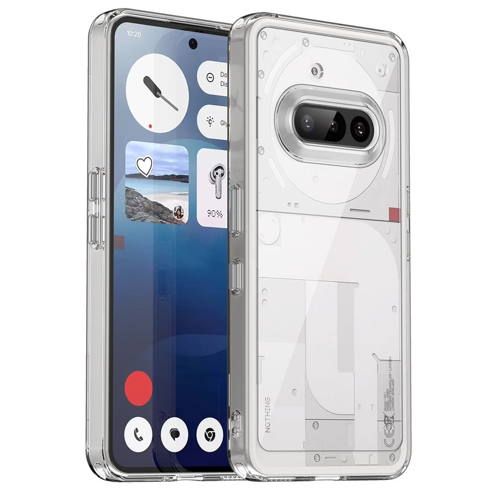 Nothing Phone (3a) Transparente Handyhülle – Stoßfeste Rückseite, aus TPU & Acryl