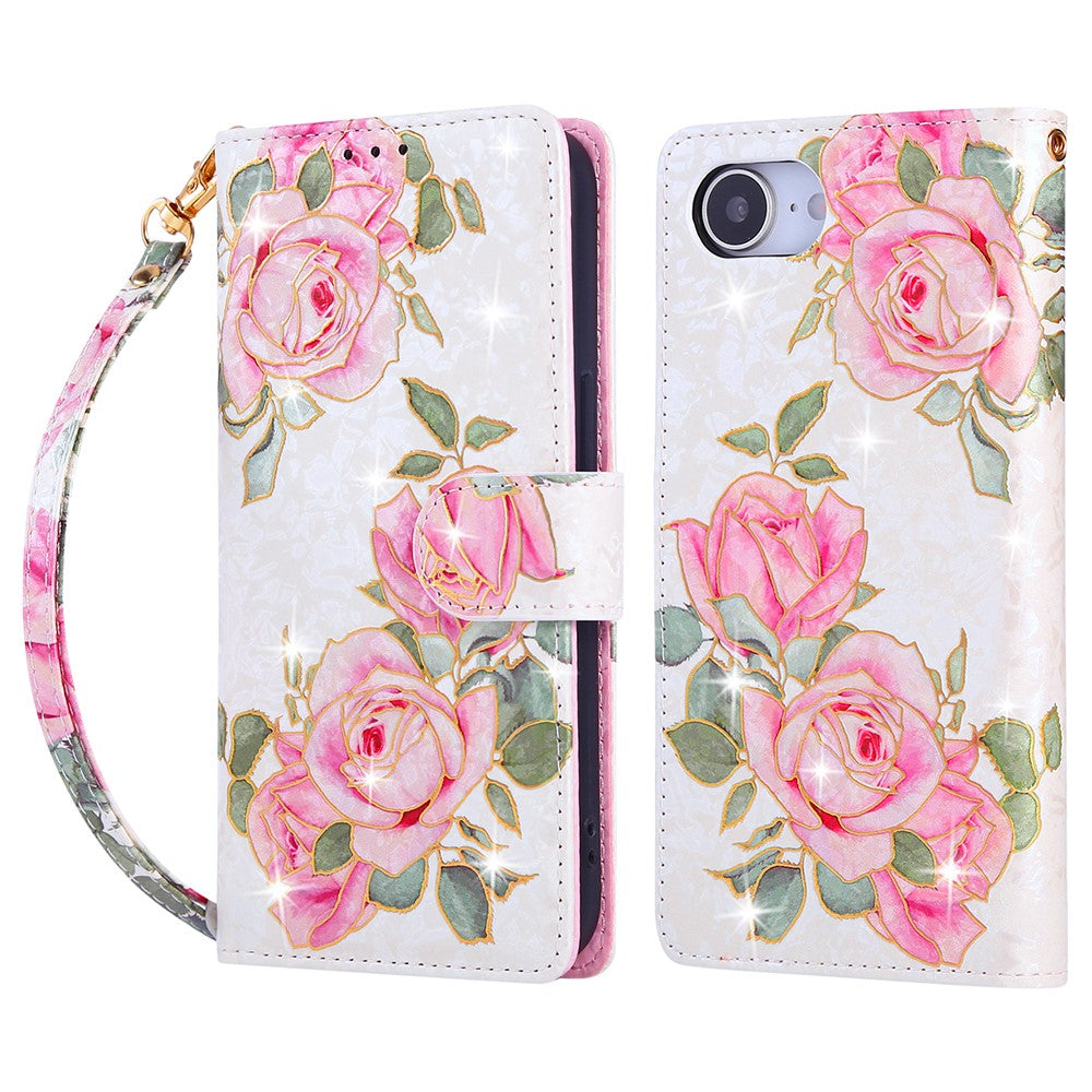 For iPhone 17e / 16e Case RFID Blocking Flower Leather Phone Cover