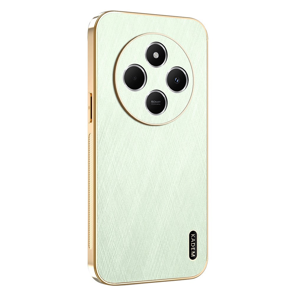 KADEM Phone Case For Xiaomi Redmi 14C 4G / 14R 5G / A4 5G / Poco C75 4G Electroplating Silk Texture PU + TPU Back Cover