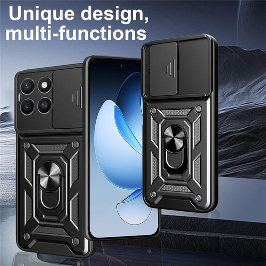 Honor X8c 4G Handyhülle – mit Standfunktion, mit Kamera-Schiebeabdeckung, aus TPU / PC