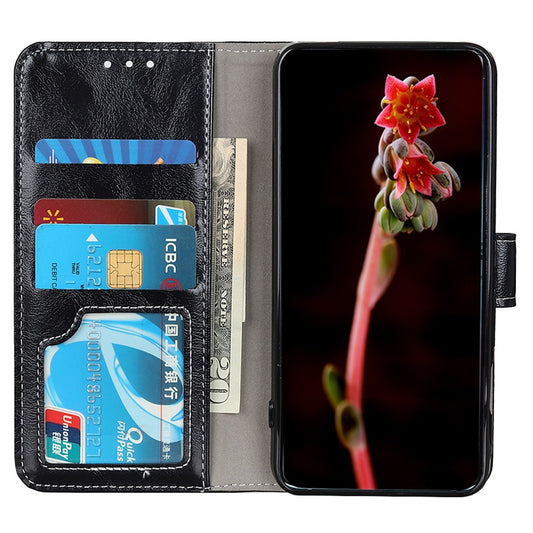 Xiaomi Redmi Note 14 4G (164.84mm) Handyhülle – Brieftasche Leder Crazy Horse Textur