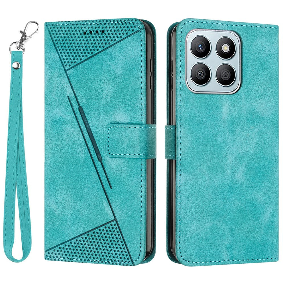 For Honor X8c 4G Case Handbag Imprinted Triangle Leather Phone Cover