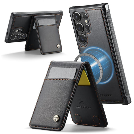 Galaxy S23 Ultra Leder-Hülle mit Kartenfach & RFID-Schutz – MagSafe kompatibel