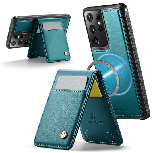 Galaxy S21 Ultra 5G Leder-Hülle mit Kartenfach & RFID-Schutz – MagSafe kompatibel