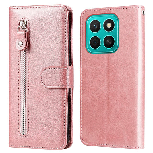 Honor X8c 4G Handyhülle – mit Reißverschluss, Brieftasche aus Kalbsleder, PU-Leder