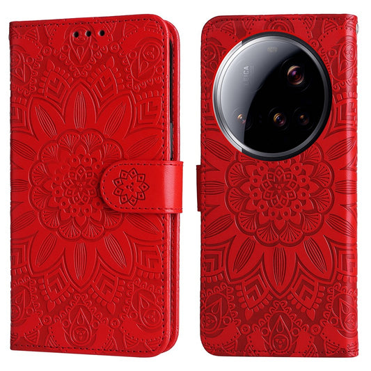 Xiaomi 15 Ultra Handyhülle – mit Sonnenblumen-Aufdruck, Leder-Geldbörsen